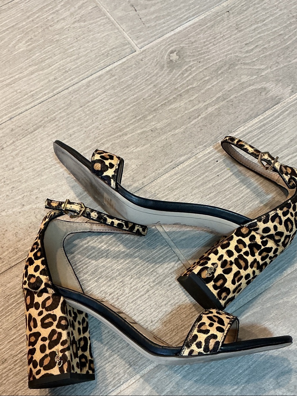 Sam Edelman Daniella Leopard Print Ankle-Strap Block Heels Women’s Sz 8M - Picture 5 of 8